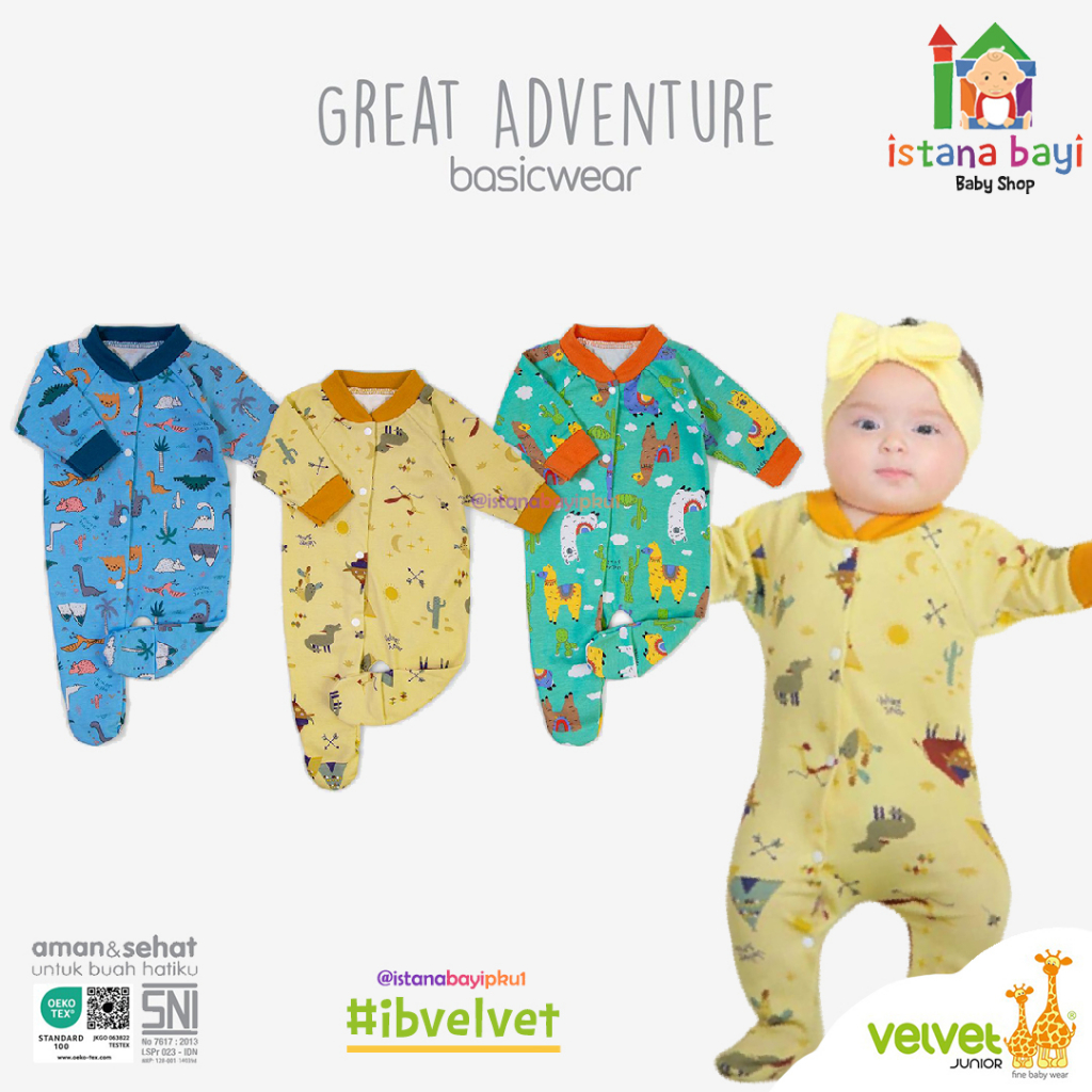 Velvet Junior GREAT ADVENTURE Jumsuit - Sleepsuit baby/Jumper bayi/Jumper anak