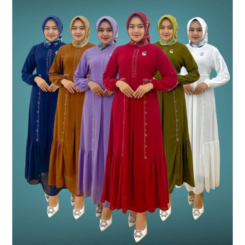 PB Prilly Busana - SAFDA GAMIS CERUTY BABYDOLL SWAROSKY - DRESS PAYET - GAMIS PESTA - DRESS MEWAH