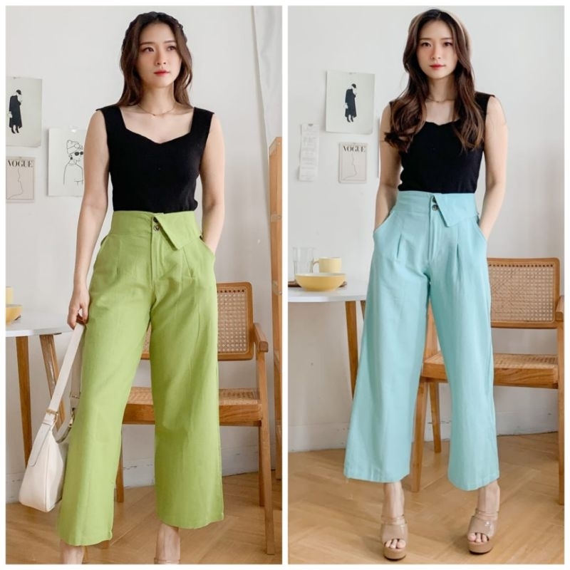 ♡ PREMIUM ♡ ORIGINAL ! CALLIA ONE SIDE COLLAR CULLOTE PANTS