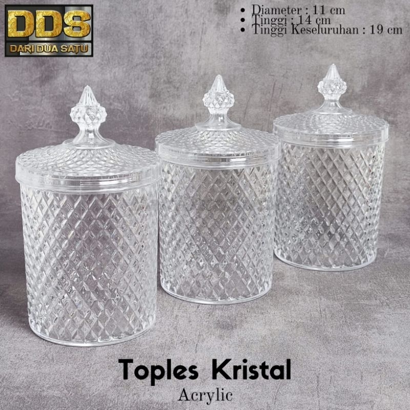 Toples Kristal Akrilik Kue Kering Kacang Permen 1000ML