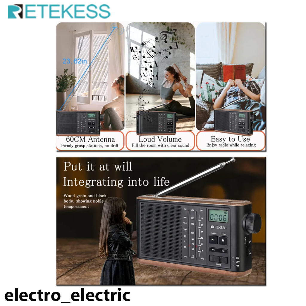 Radio Retekess TR 613 FM AM SW MP3 PLAYER PORTABLE