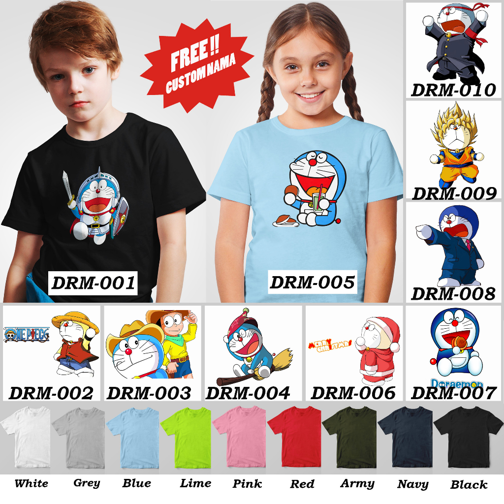 [FREE NAMA!!] Kaos Anak Doraemon