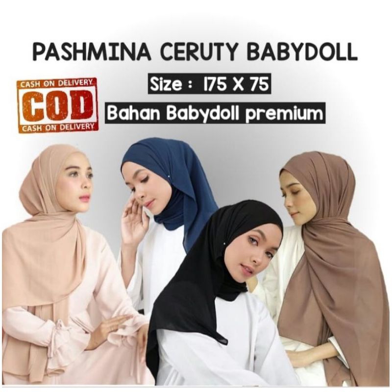 PASHMINA CERUTY BABY DOLL POLOS/PASHMINA CERUTY INSTAN IMPORT