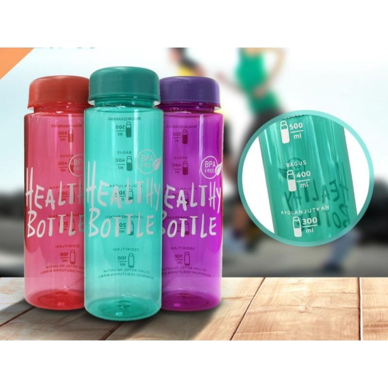 

RSHOP Botol Minum Air Healthy Bottle 500ml Bentuk Bulat