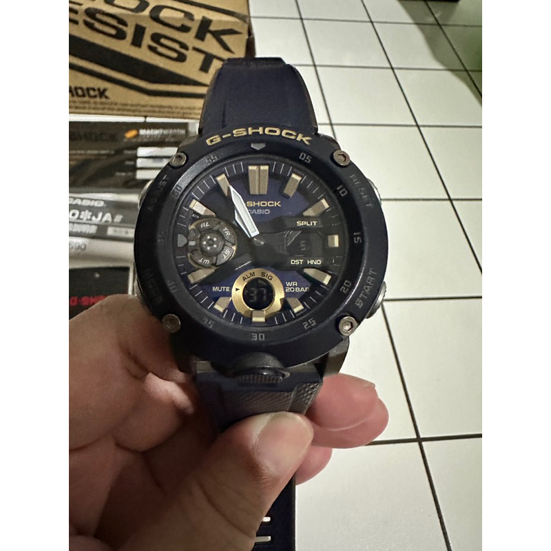 PRELOVED CASIO G-SHOCK GA-2000-2AJF Navy-Gold