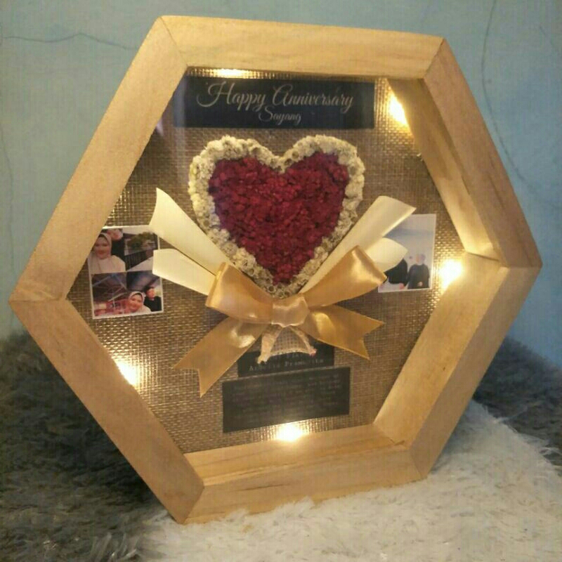 NEW! GIFTBOX HAMPERS 3D EDLWEIS FOTO IN FRAME PLUS LAMP | frame | kado murah | kado™