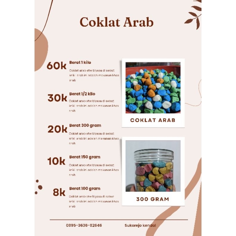 

CEMILAN COKLAT KRIKIL ARAB 500 GRAM
