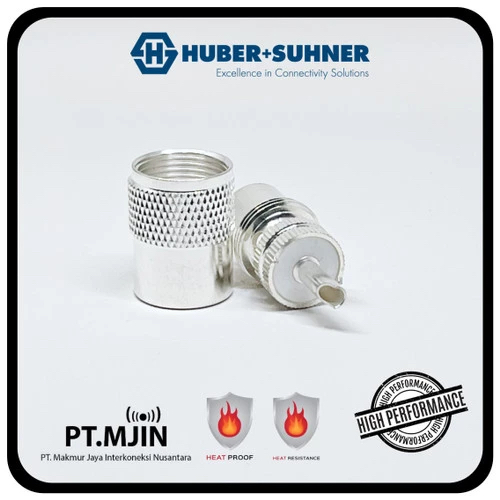 Konektor UHF (PL259) male rg8 Silver plated dengan isolator teflon asli hubersuhner