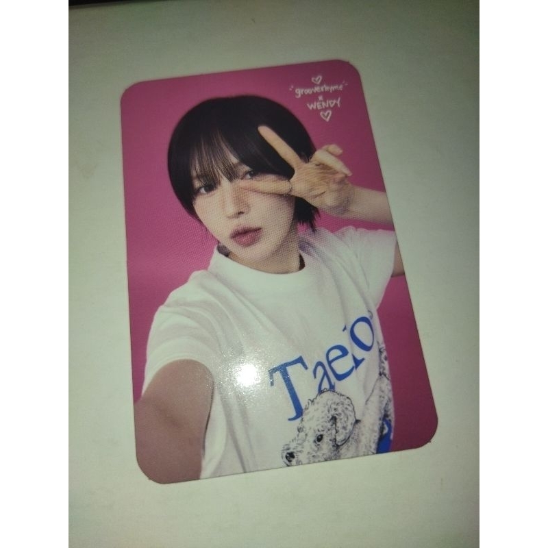 photocard red velvet wendy grooverhyme selca pink