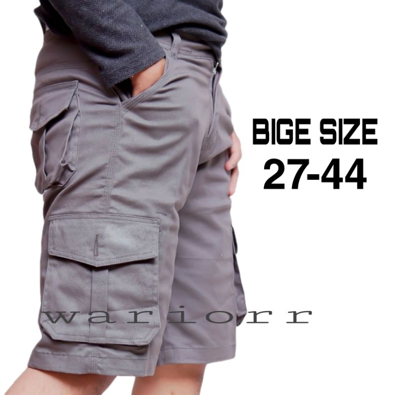 Celana Cargo Pendek Pria Premium Bige Size Jumbo 27-44