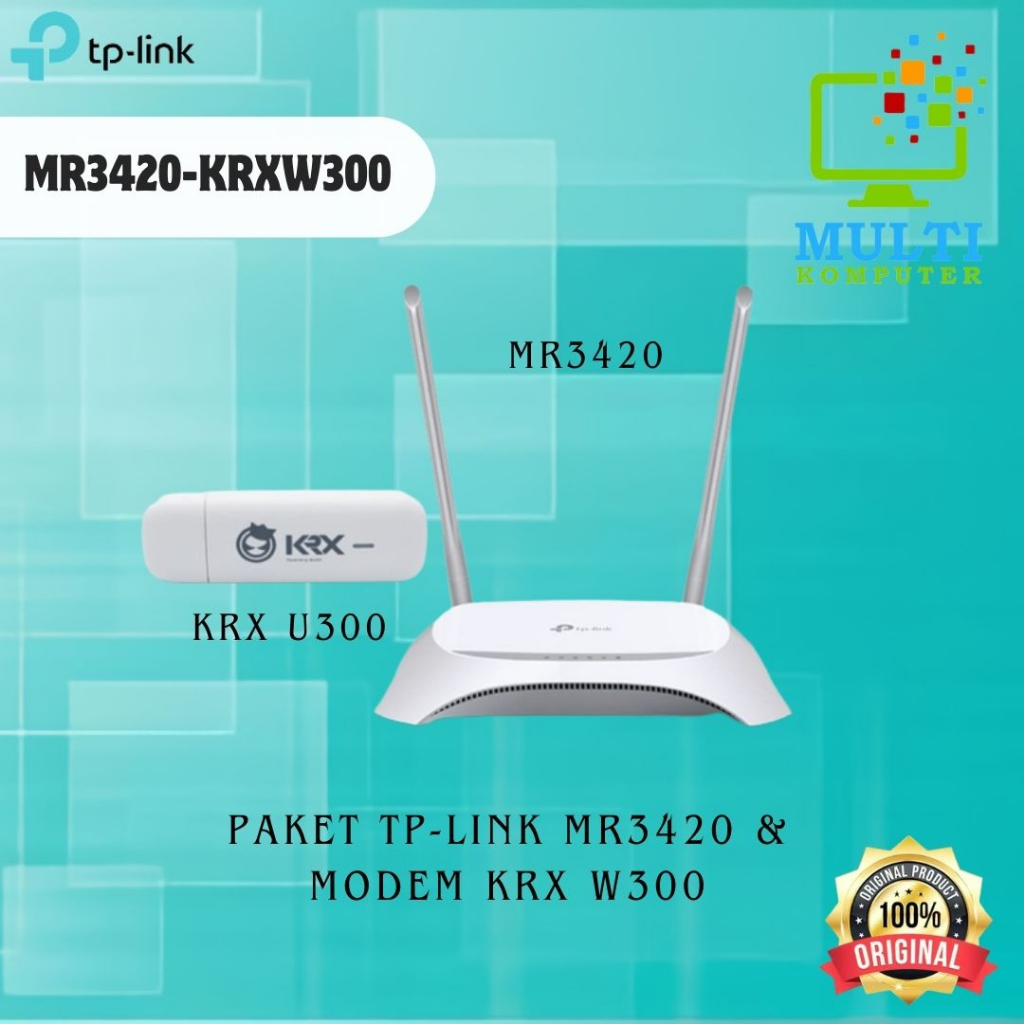 Router TP LINK MR3420+Modem USB KRX W300 - 4G All Operator