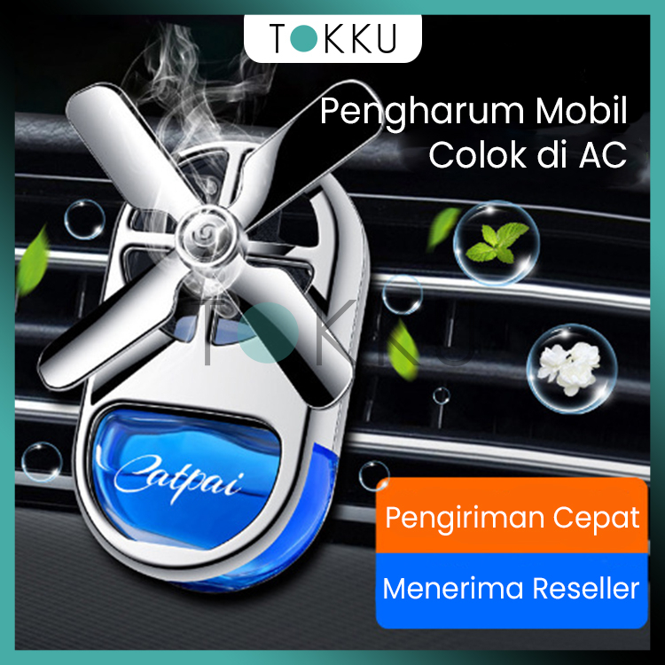 TOKKU Parfum Mobil Pengharum Mobil Colok di AC bentuk Kipas bisa berputar / Unik Awet Segar Model Terbaru