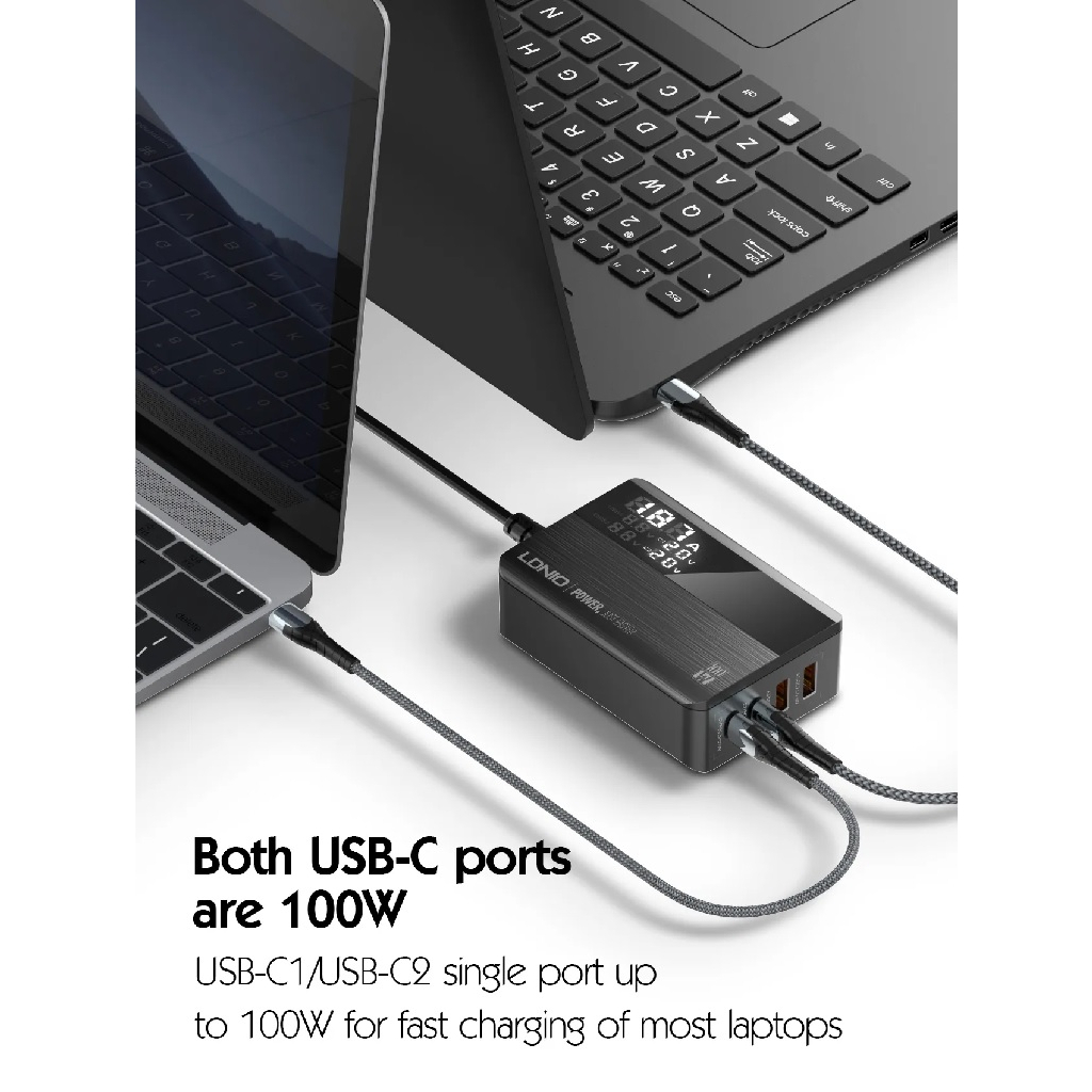 LDNIO A4809C - Super Charging Desktop Charger 4 Port - GaN 100W PD - Charger Multiport USB 100W (MAX)