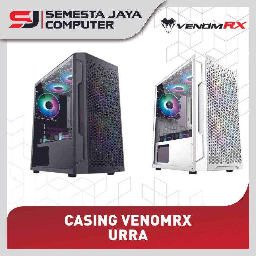 Casing VenomRX Urra Micro ATX Tempered Glass + 2pcs ARGB Fan