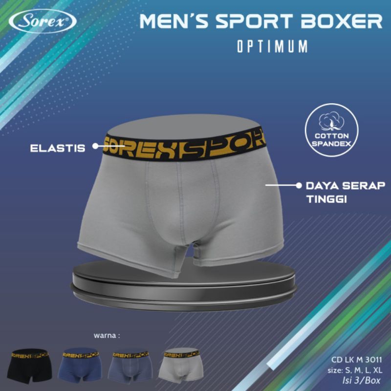 Sorex Man Boxer M3011 Boxer Pria Premium (3Pcs)