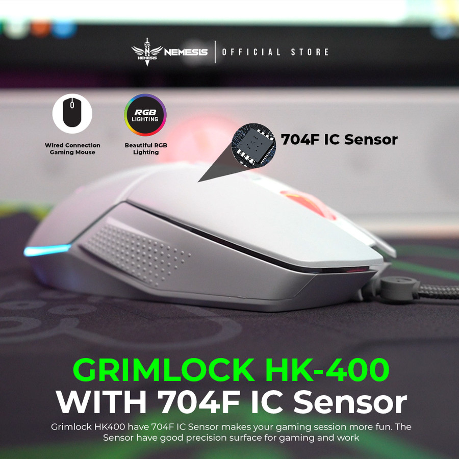 NYK Nemesis Grimlock HK400 HK-400 HK 400 Mouse Gaming RGB
