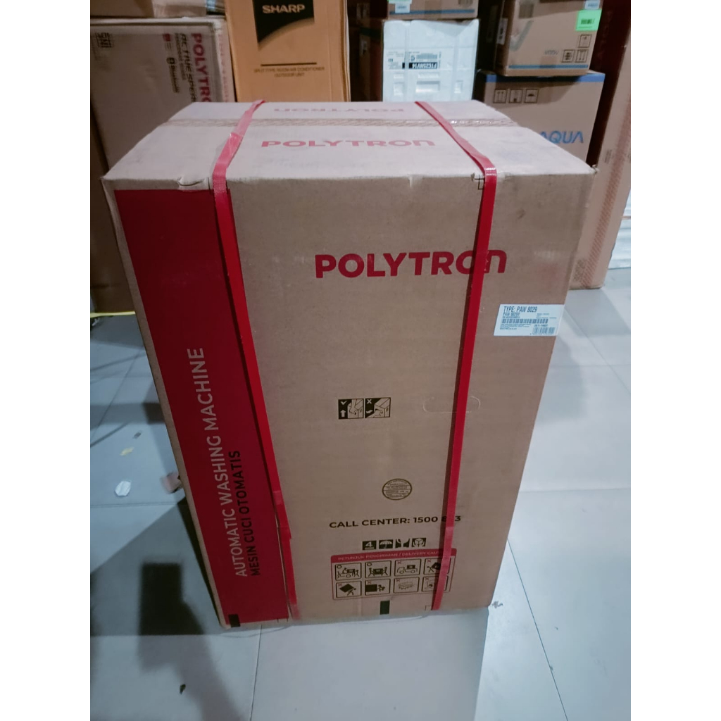 MESIN CUCI 1 TABUNG POLYTRON PAW 8029 Y TOP LOADING 8 KG ZEROMATIC