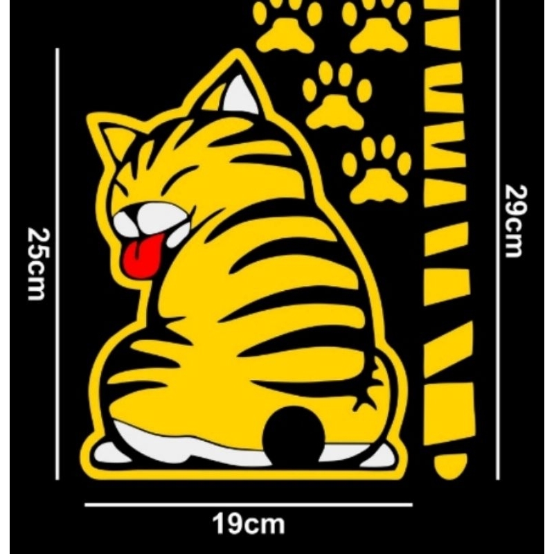 Sticker kucing untuk kaca belakang mobil