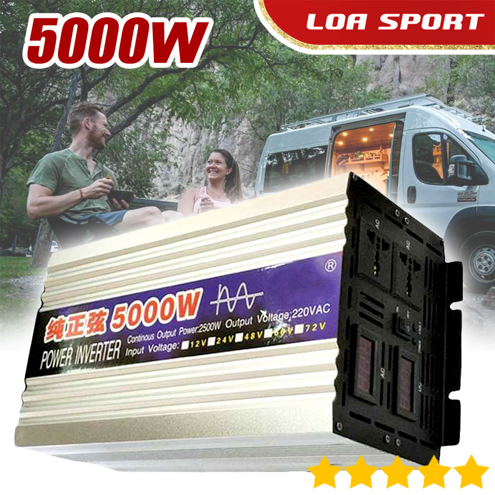 Inverter Listrik Mobil DC to AC Pure Sine Wave 12V to 220V 5000 Watt