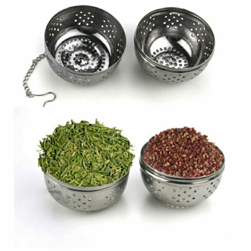 Saringan Teh Tea Infuser Saringan Bumbu Rempah Stainless Steel Tea Strainer Bulat