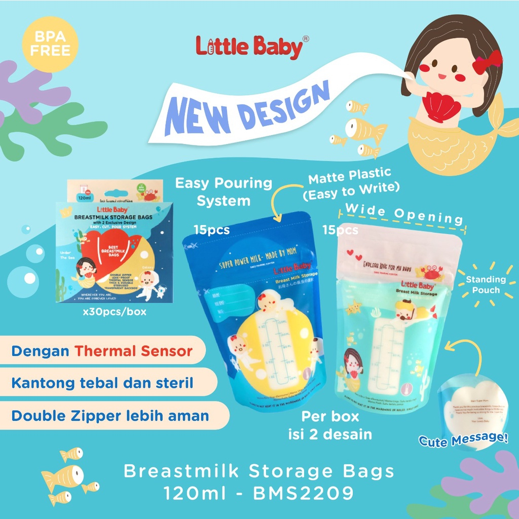 Little Baby - Breastmilk Thermal Sensor Bags Kantong ASI BMS2209 120ml