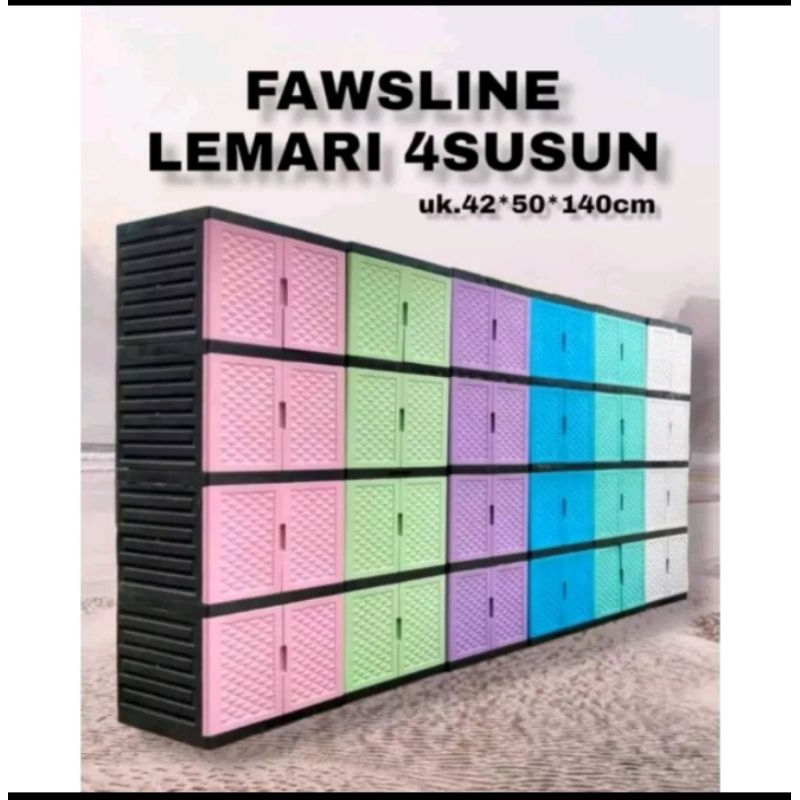 LEMARI PLASTIK 4SUSUN FAWSLINE TERMURAH