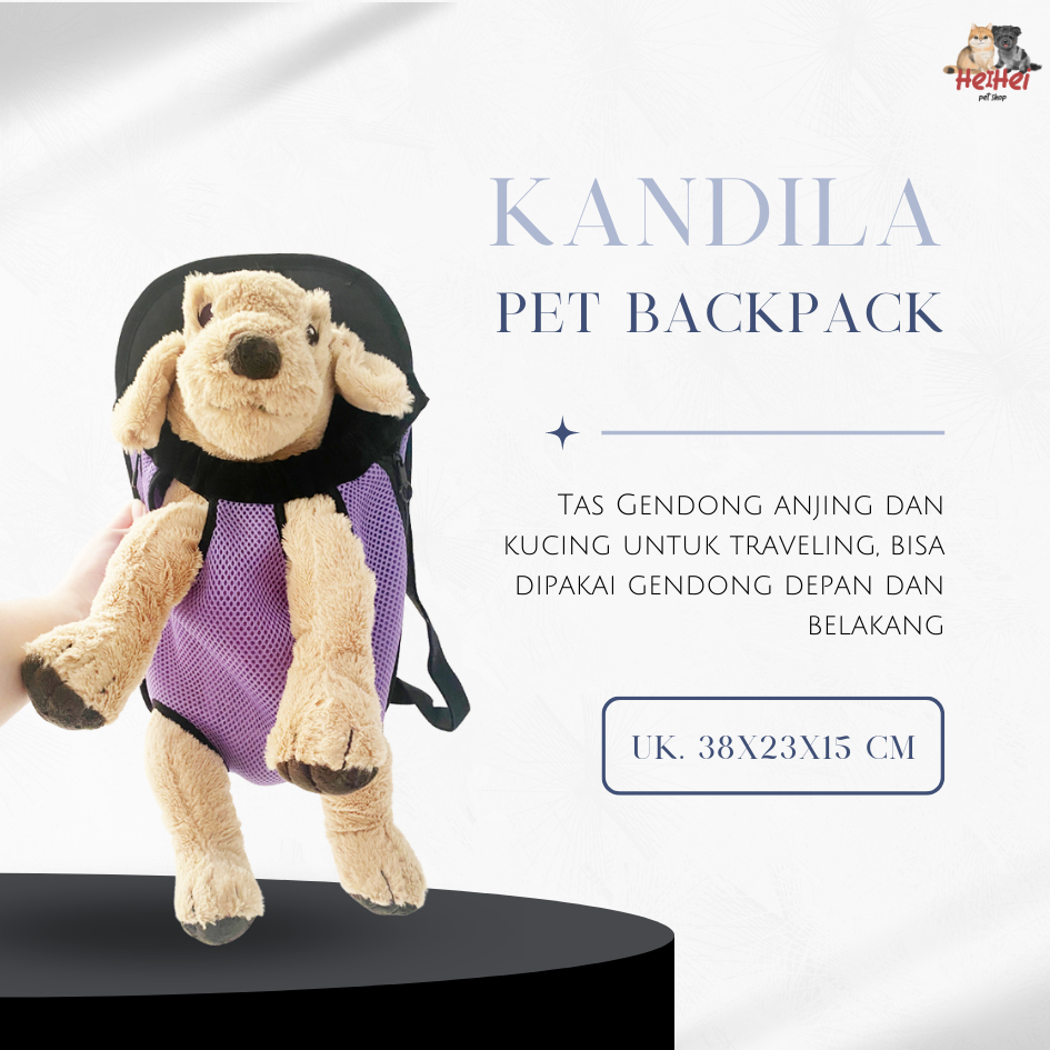 Kandila Tas Ransel Gendong Jala Kucing Anjing / Pet Backpack Carrier Cat Dog Viral/ Tas Mudik Kucing/ Pet Travel Bag