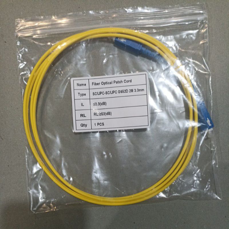 patcord sc to sc 2meter 3mm simplex
