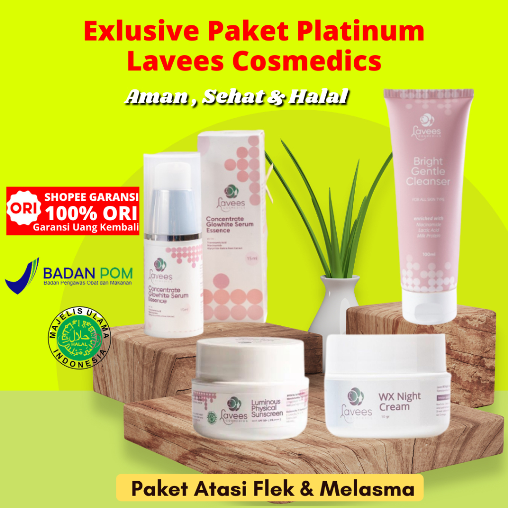 lavees skin care paket flek hitam melasma serum laves cream cosmedics cosmetic make up glowing lengk