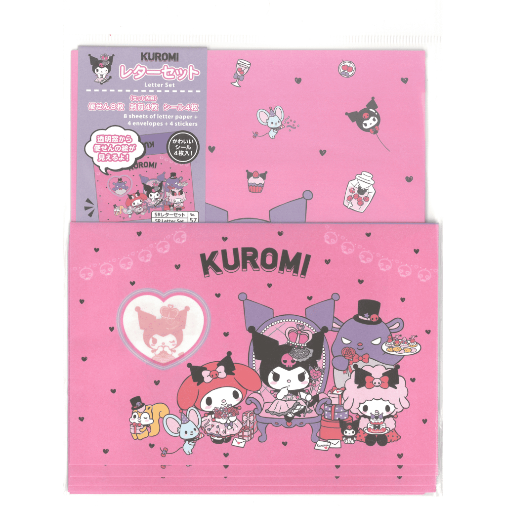

Sanrio Letter Set - Kuromi (8 Sheets Of Letter Paper + 4 Envelopes + 4 Stickers)