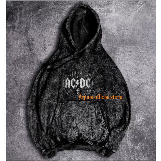 Sweater hoodie washed ACDC Voltre / Jaket hoodie acdc black in black premium / hoodie pria wanita / 