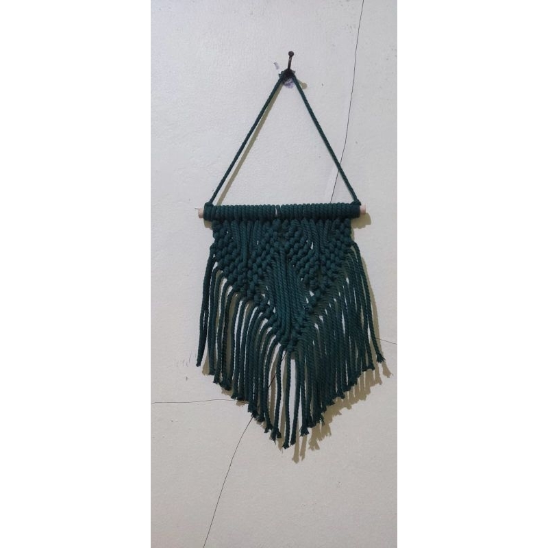 hiasan dinding tali katun macrame