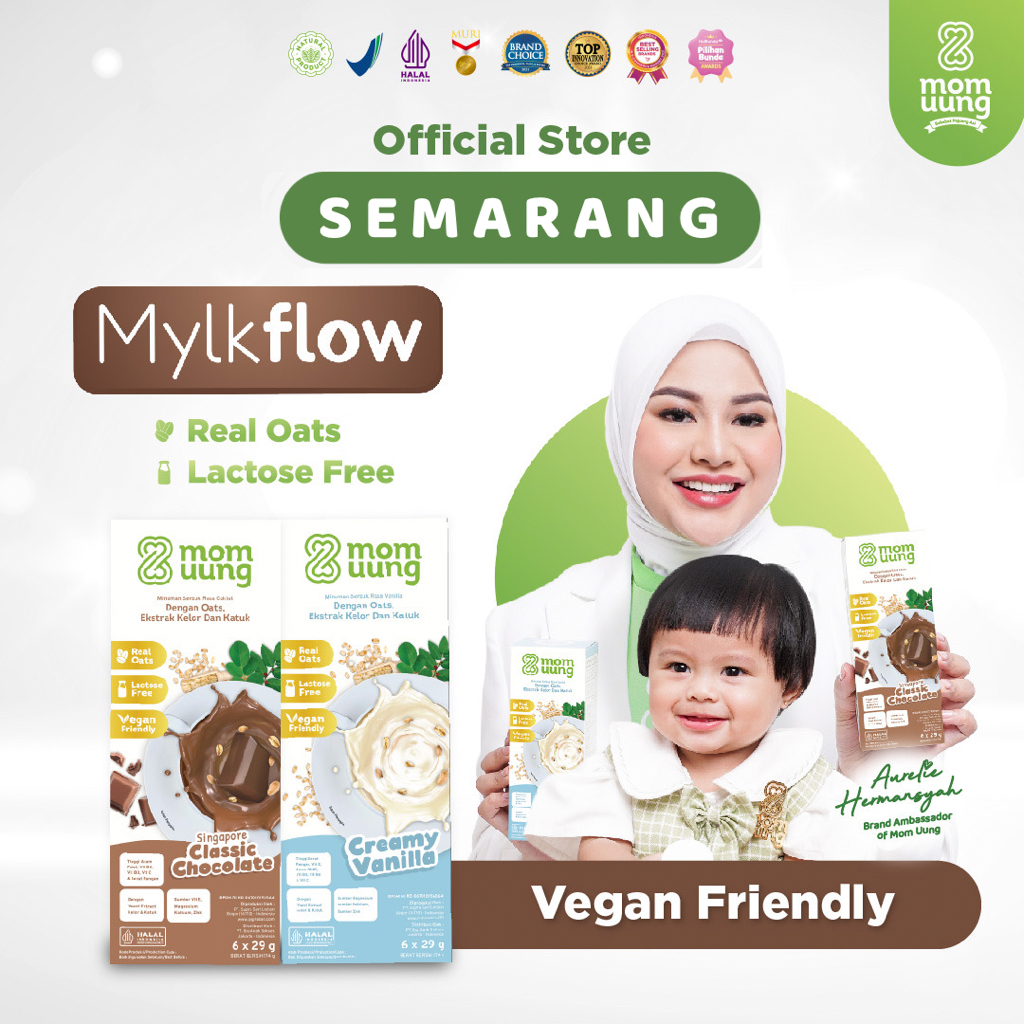 MOM UUNG SUSU ASI BOOSTER MYLKFLOW SINGAPORE CHOCOLATE ATAU CREAMY VANILLA / SUSU PELANCAR ASI/ VEGAN FRIENDLY LACTOSE FREE  semarang