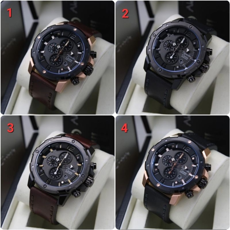 ORIGINAL GARANSI RESMI JAM TANGAN PRIA ALEXANDRE CHRISTIE BLACK GREY KULIT STRAP ARLOJI WATCH ALEXAN