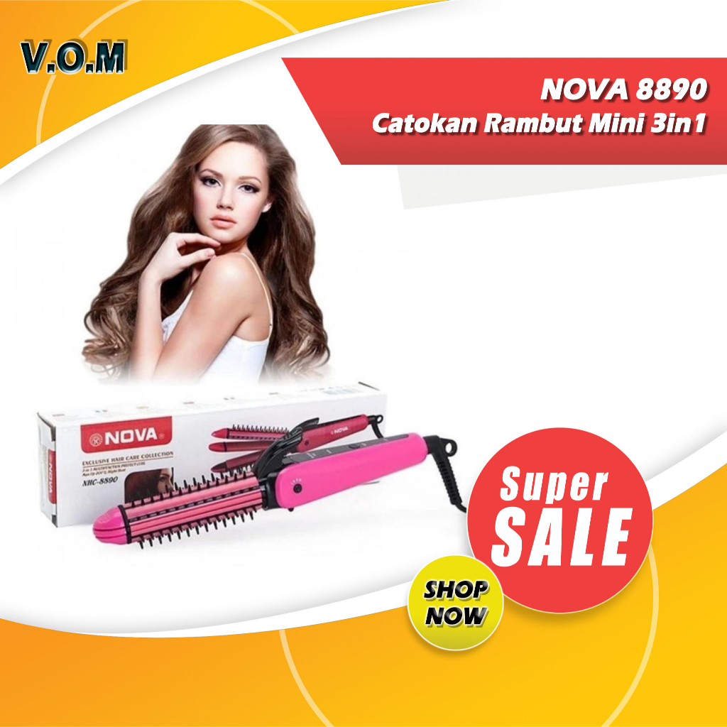 NOVA 8890 Catokan Rambut Mini 3in1 NOVA 8890 Exclusive Hair Care 0131