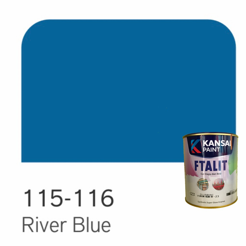 Cat Kayu dan Besi Kansai Paint Ftalit Warna Glos 1KG 115 - 116 River Blue