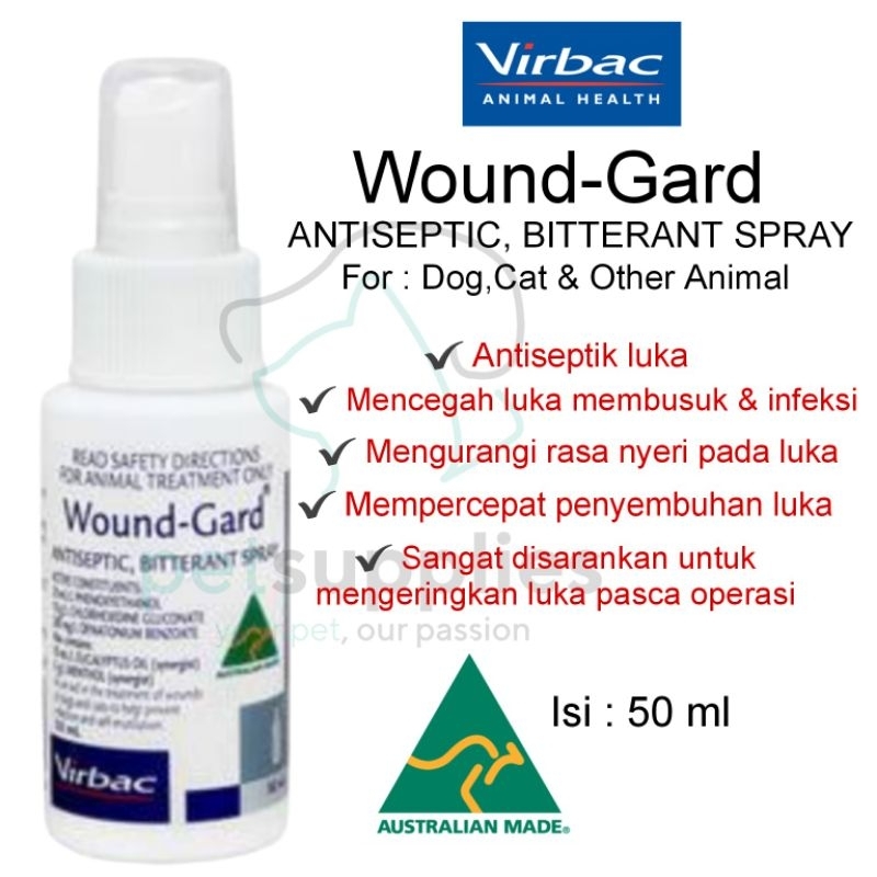 Obat luka anjing kucing, Virbac Wound Gard (50 ml)