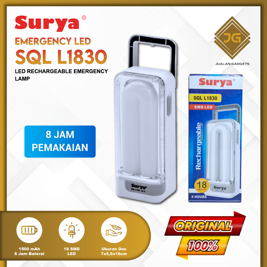 Lampu Darurat SURYA SQL L1830 Portable Emergency Lamp