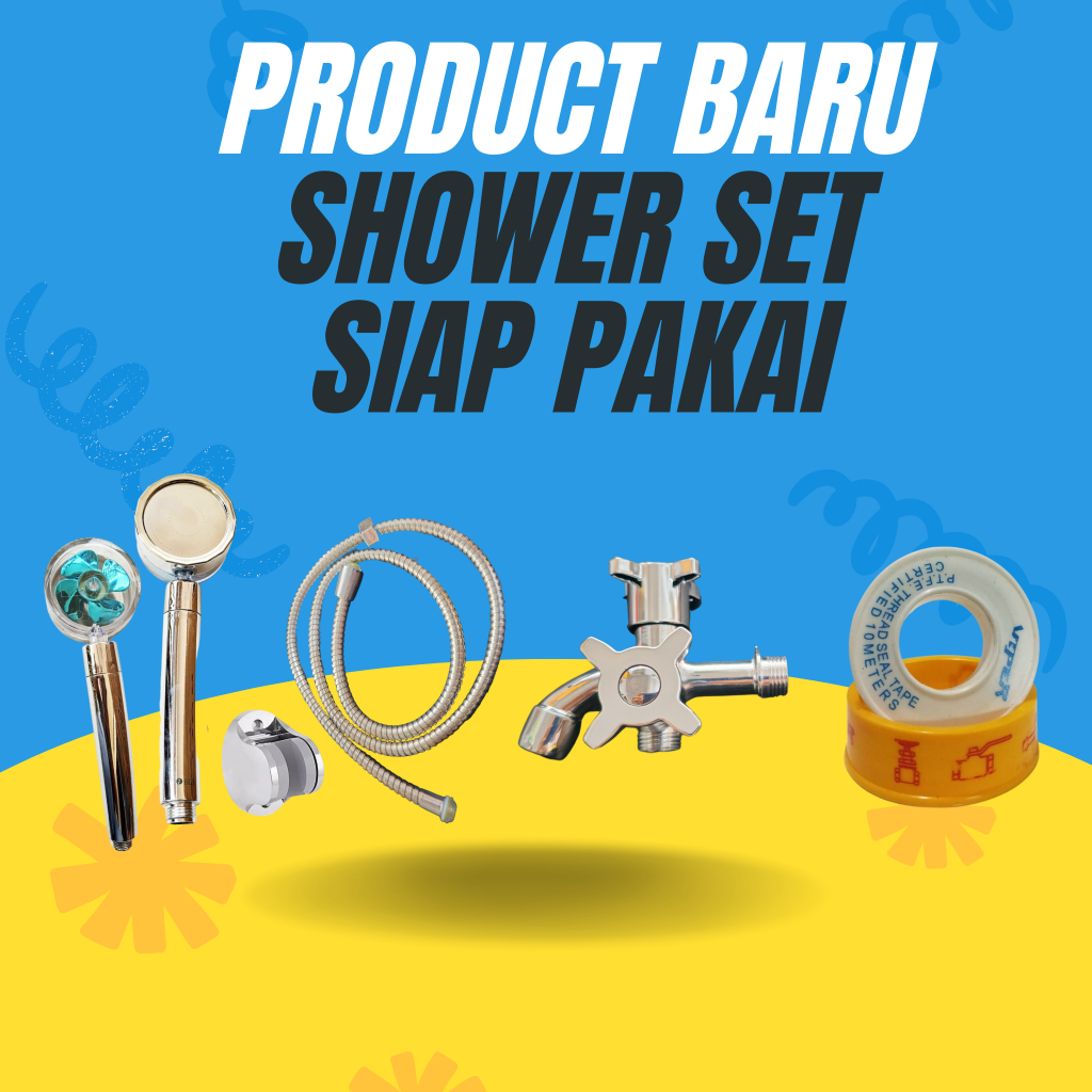 KRAN SHOWER TURBO FAN SIAP PAKAI SET LENGKAP DENGAN KRAN CABANG DENGAN KIPAS SET BIDAD MANDI SHOWER CANTIK