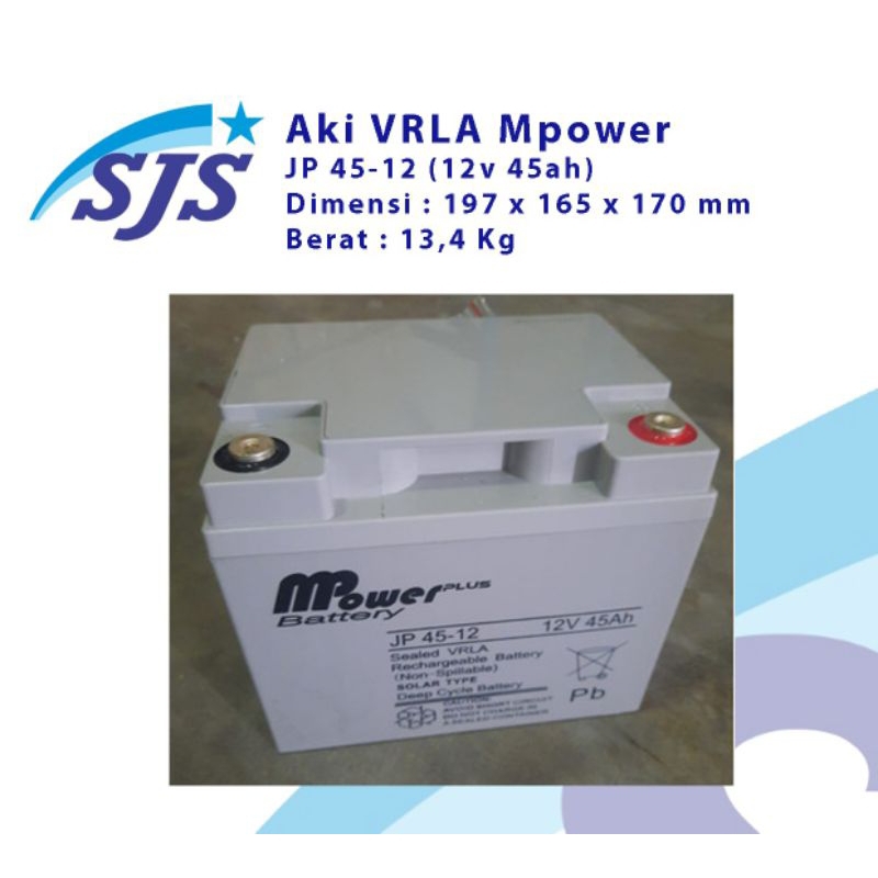 Aki Vrla Mpower 12v 45Ah JP45_12