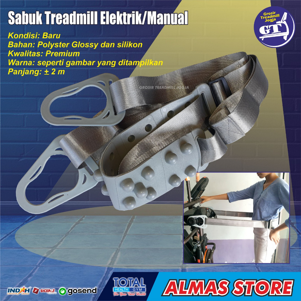 Sabuk Belt Tali Getar Pijat Pijat Pijet Treadmill Threadmill Pelangsing Pemijat Pinggang Perut Tubuh