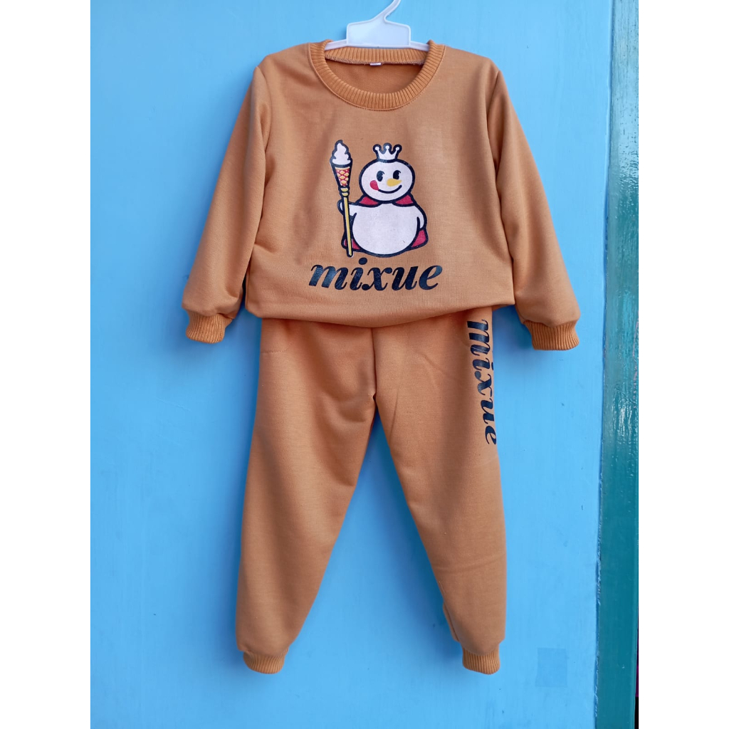 SETELAN ANAK MIXUE TANGAN PANJANG ONE SET STELAN BAJU JOGER JOGGER ANAK LAKI LAKI PEREMPUAN MURAH