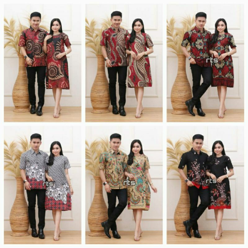 COUPLE BATIK PRIA DAN DRES BATIK WANITA KEKINIAN