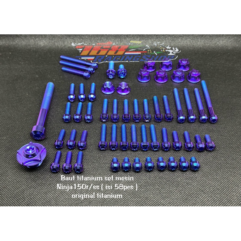 Baut titanium set mesin ninja r ninja ss isi 58pcs original titanium