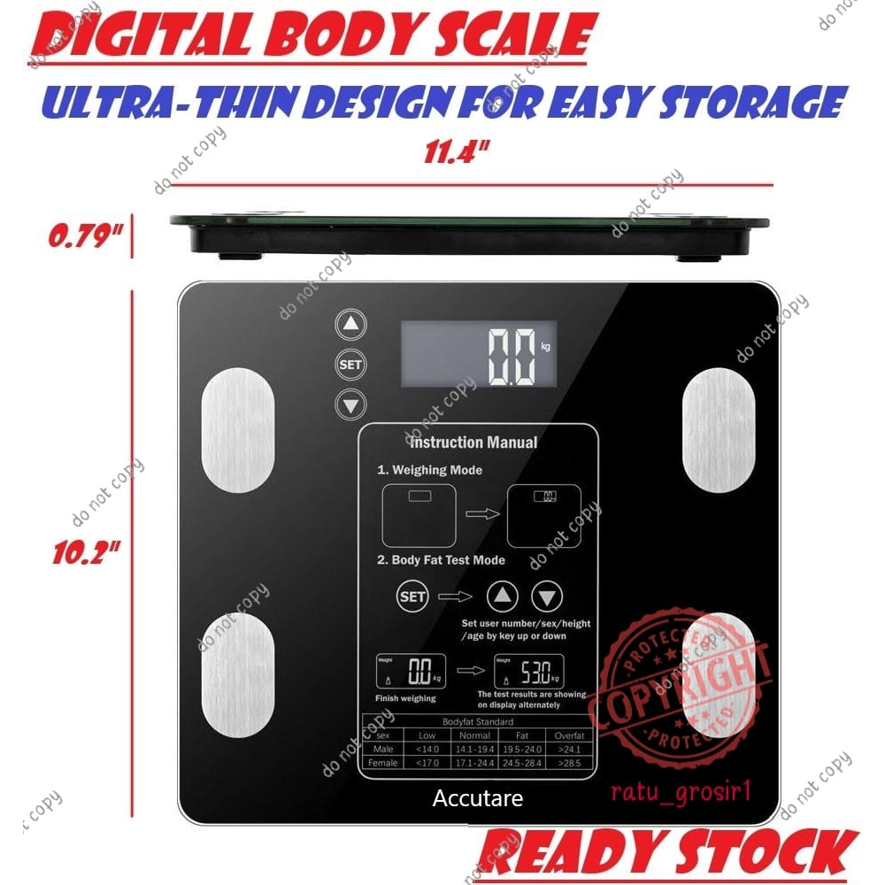 Timbangan Badan Digital Body Fat Monitor Body Fat Analisis  Accutare