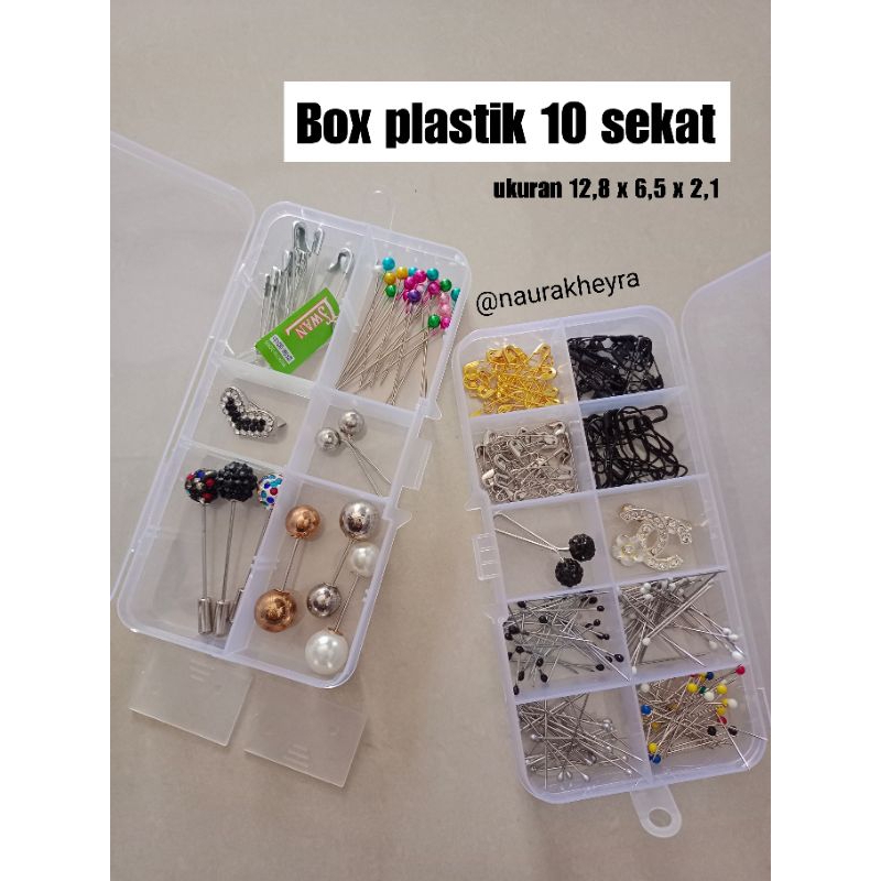 Box plastik 10 sekat / kotak plastik / kotak aksesoris / kotak obat