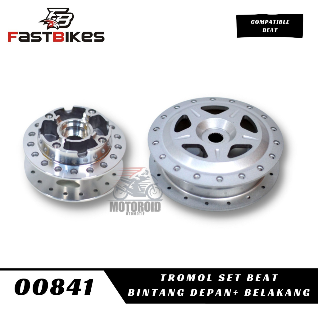 Fastbikes Tromol Set Full Cnc New Depan Belakang Chrome Silver Star Bintang