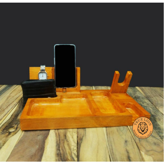 Stand holder HP/Stand jam tangan /Stand dompet /Stand serbaguna kayu mahoni