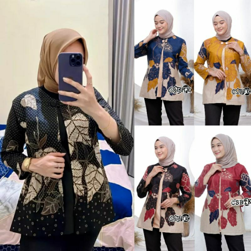 BAJU BATIK WANITA MODERN MONALISA GENES M,L,XL asli PEKALONGAN