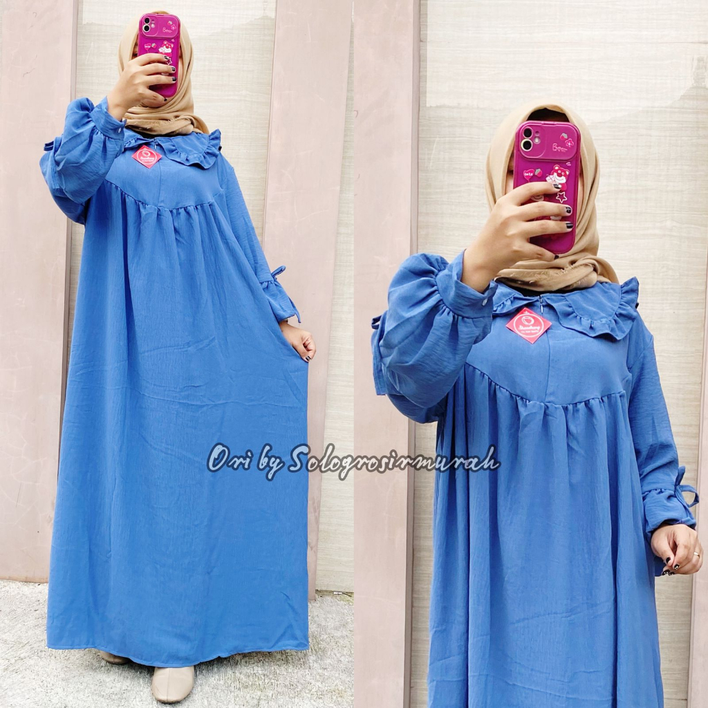 Amofa Gamis Crincle Airflow Ld120cm Muat Bb80kg/Gamis Crincle Jumbo/Gamis Polos Jumbo